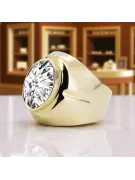 Zirkon 14 Karat Gelbgold Ring Vintage Handwerk vrc296y